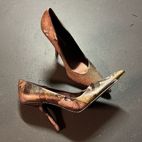 Size 41 (9) Red Luxe Vianna Collection Custom Upcycled Glitter Stilettos - Picture 2 of 5